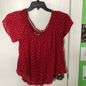 Red off the shoulder top!